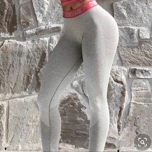 Gymshark flex leggings pink band/grey XS